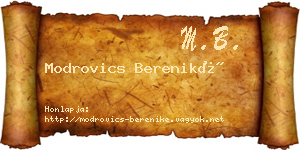 Modrovics Bereniké névjegykártya